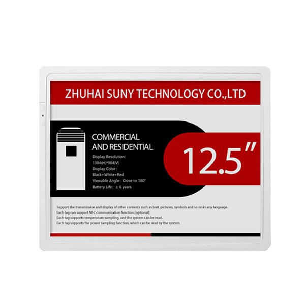 Etiqueta eletrônica de prateleira de 12,5 polegadas White Shell