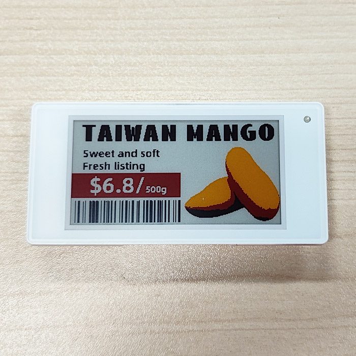 2,66 polegadas 4 cores display de etiqueta eletrônica de varejo cor preto branco vermelho amarelo
