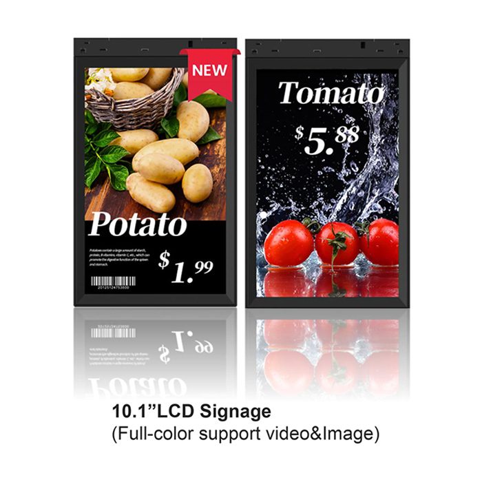 Sinalização LCD colorida de 10,1 polegadas com tela única Sinalização LCD colorida de 10,1 polegadas com tela única