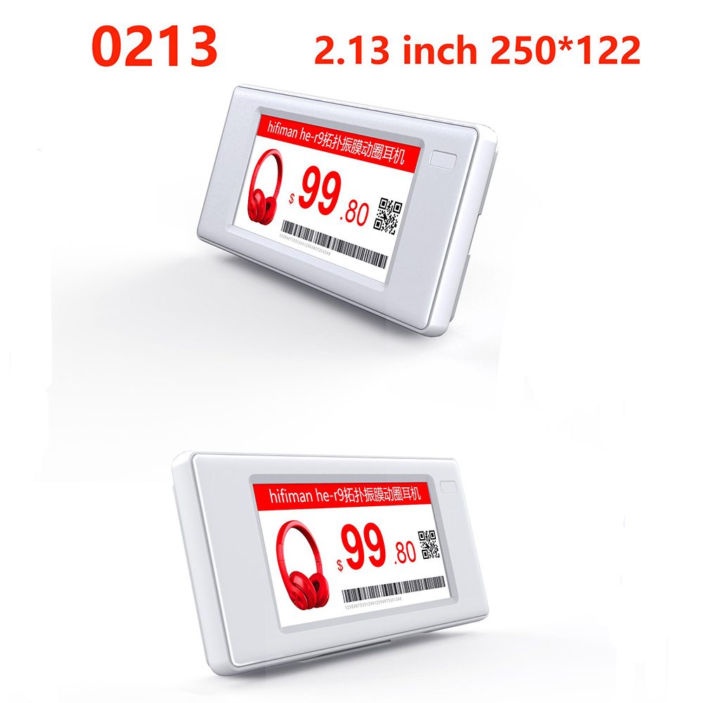 2,13 polegadas 3 cores display de etiqueta de prateleira eletrônica cor preto branco vermelho